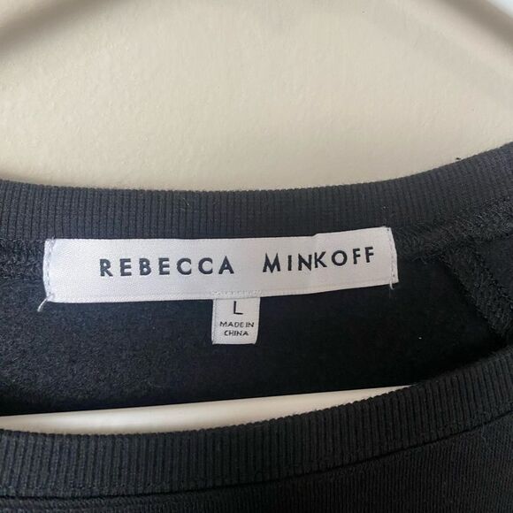 Rebecca Minkoff Rebel Print Pullover Black Sweatshirt sz L - Picture 4 of 4